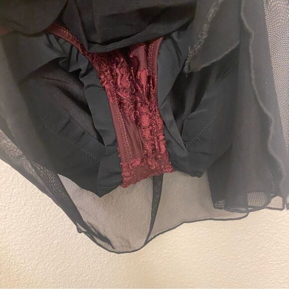 Custom solo Dance Costume burgundy velvet burnout rhinestoned dress IC/MC - Picture 8 of 12